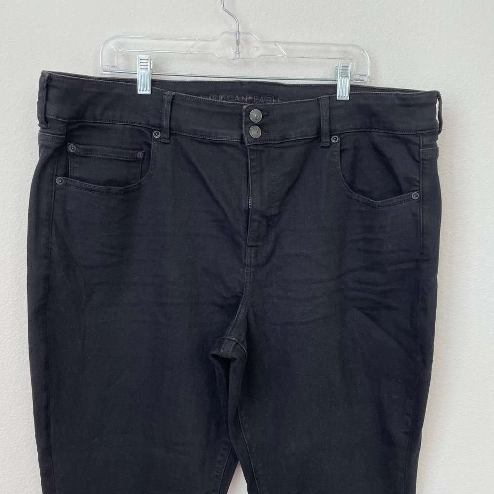 American Eagle Outfitters Artist Flare Black Denim Jeans Womens 22 Short - Picture 2 of 13